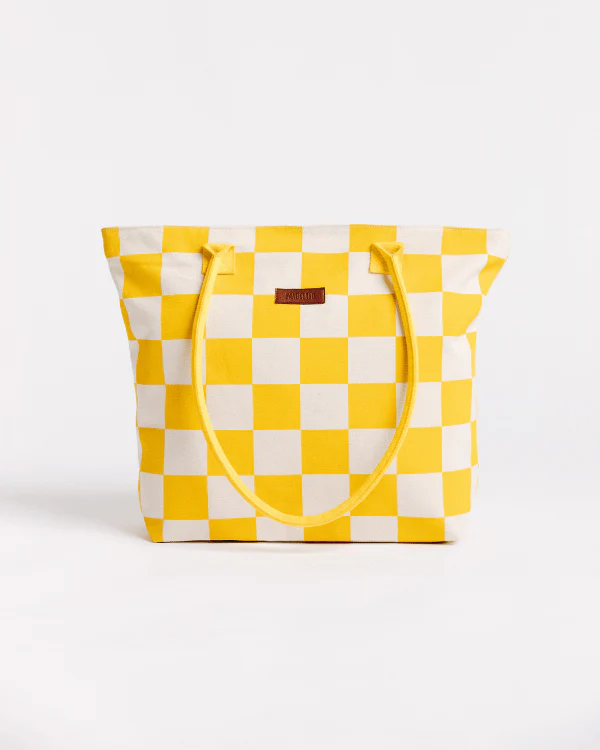 Checker Beach Tote