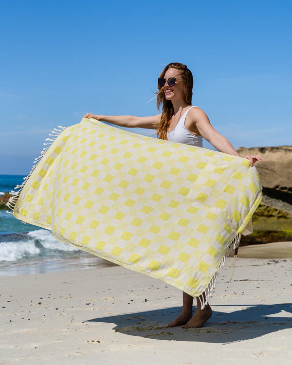 Checker Towel Bag - Lime - Image 10