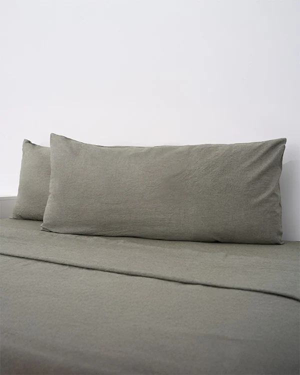 Classic Micro Twill Solid Melange Sheet Set Moss - Image 5