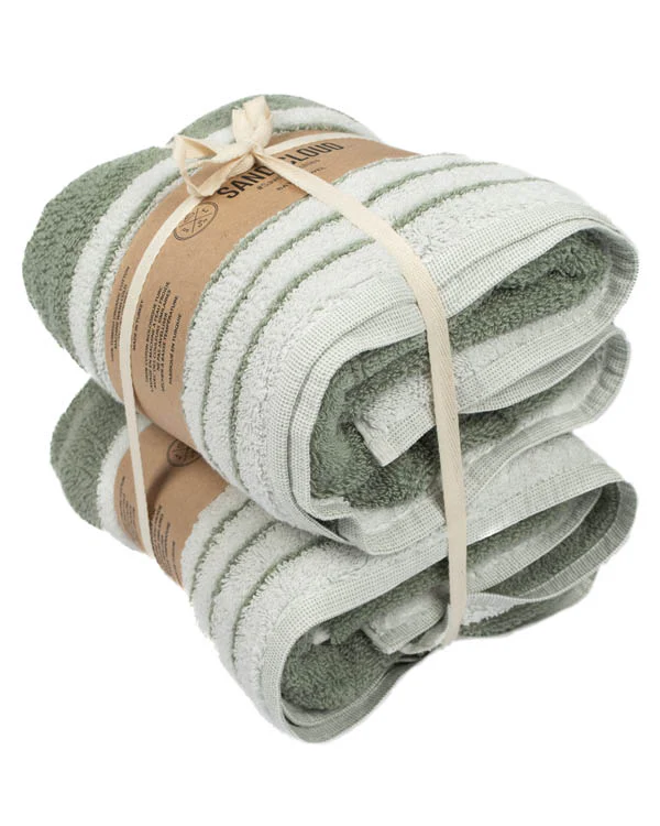 Micro Stripe Bath Bundle - 2 Pack - Sage - Image 5
