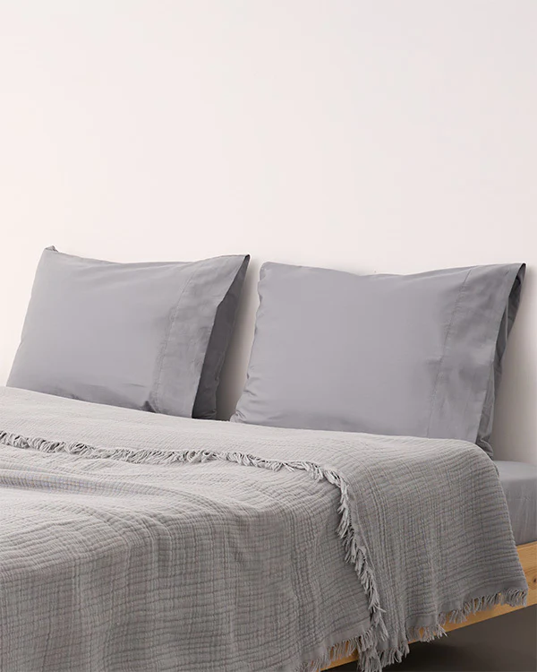 Signature Percale Solid Pillowcase Set Grey - Image 2