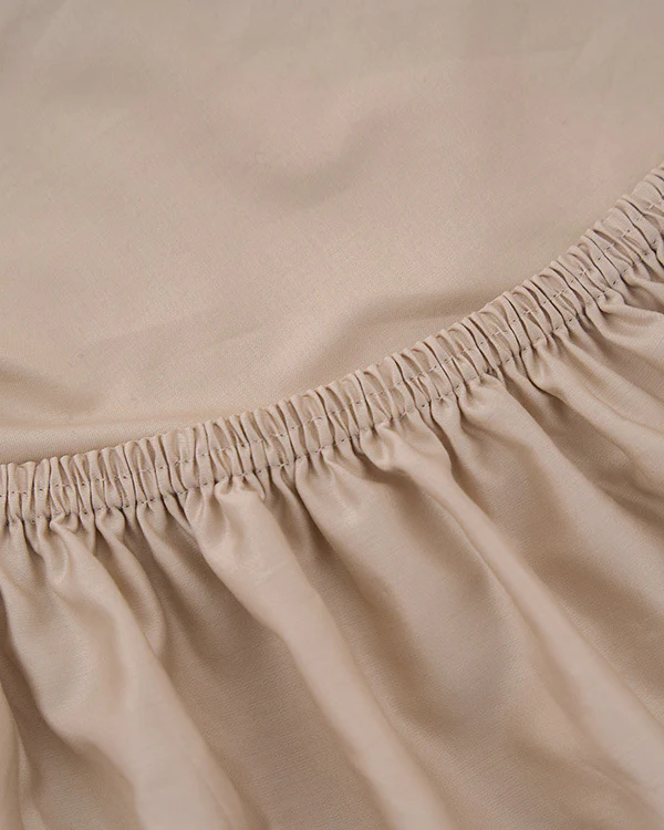 Signature Percale Solid Fitted Sheet Beige - Image 3