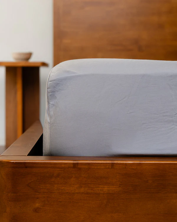 Signature Percale Solid Fitted Sheet Grey